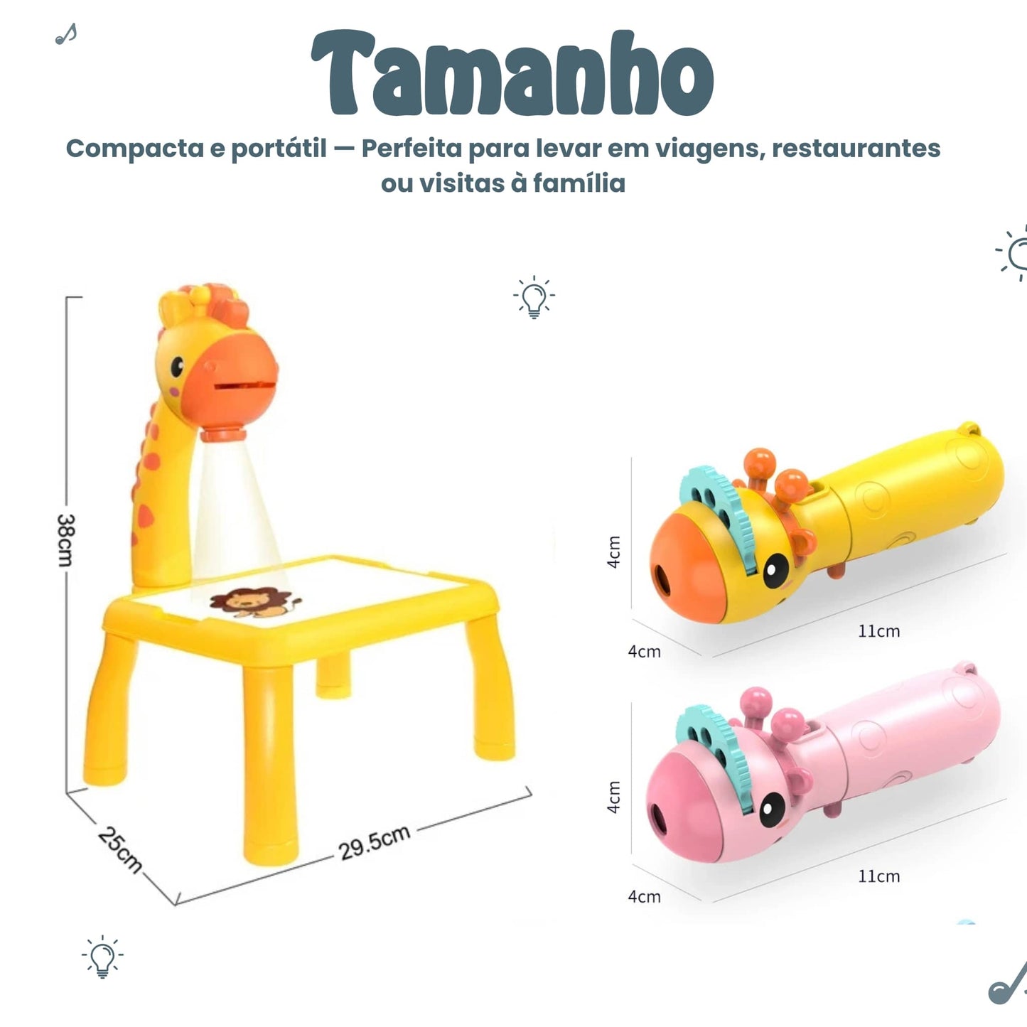 Girafa Artista™ - Mesa Projetora de desenhos para crianças