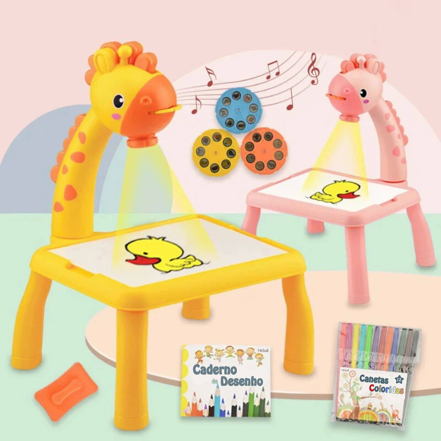 Girafa Artista™ - Mesa Projetora de desenhos para crianças