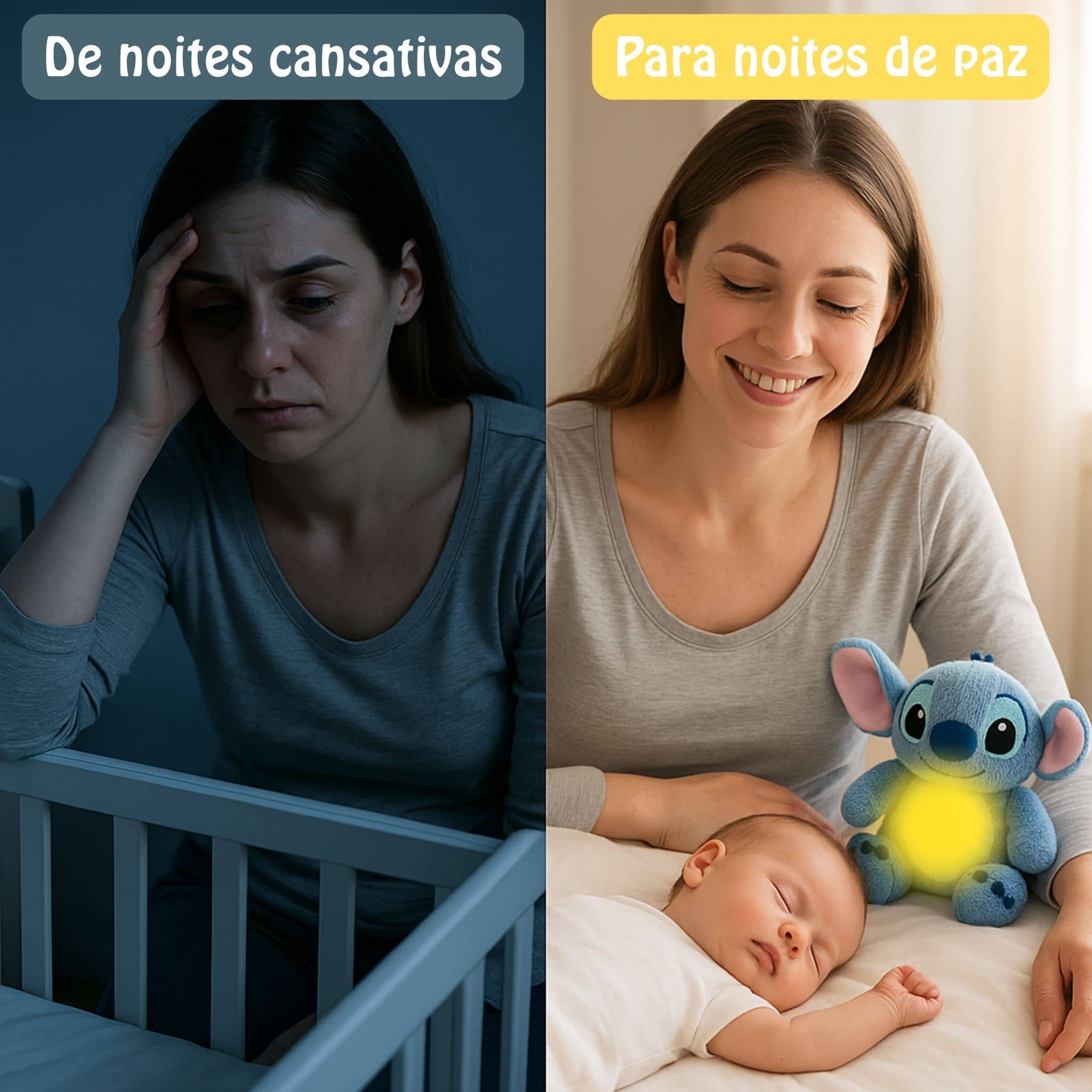 Soninho de Anjo™ — Ursinho Calmante com Batimentos