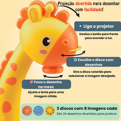 Girafa Artista™ - Mesa Projetora de desenhos para crianças