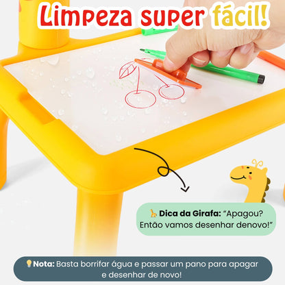 Girafa Artista™ - Mesa Projetora de desenhos para crianças