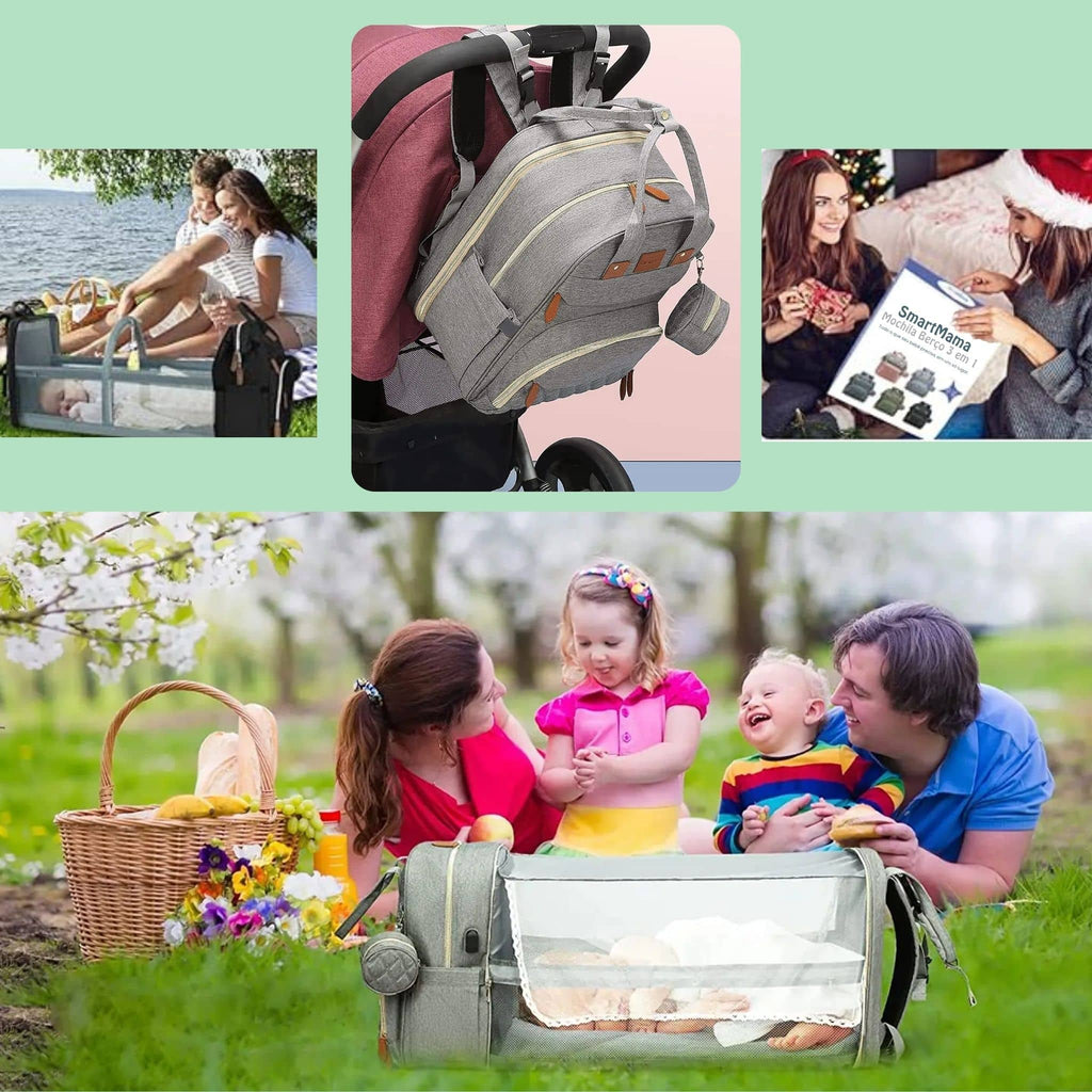 Mochila Berço 3 em 1 com Trocador Integrado