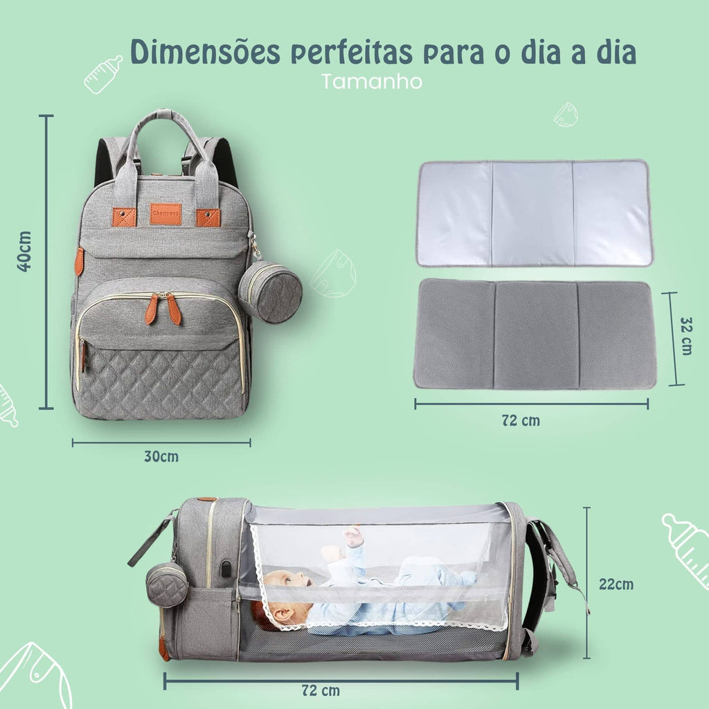 Mochila Berço 3 em 1 com Trocador Integrado