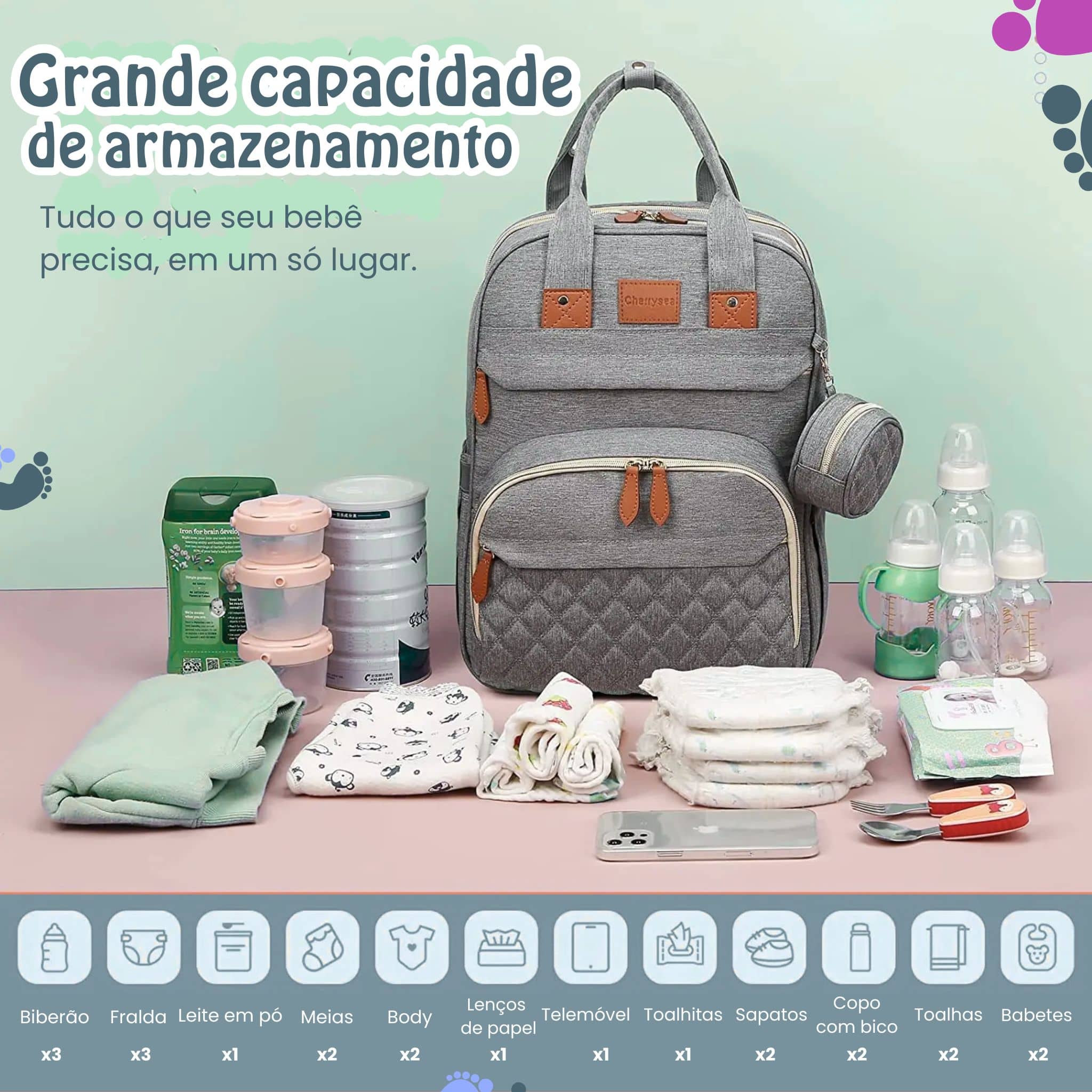 Mochila Berço 3 em 1 com Trocador Integrado